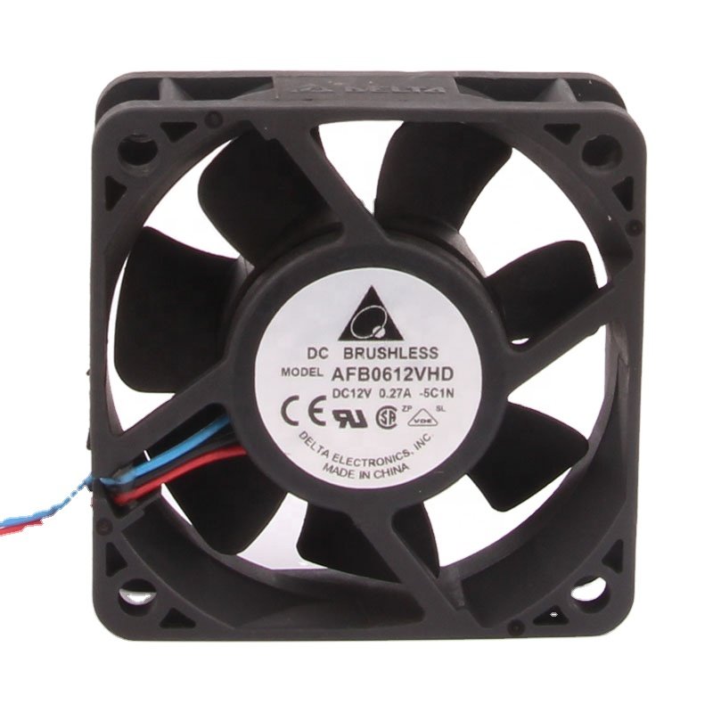 Delta 24V 48V DC12V 0.27A 6020 60X60X20mm 6CM AC EC 3-wire High Precision Double Ball Bearing Centrifugal AFB0612VHD Cooling Fan